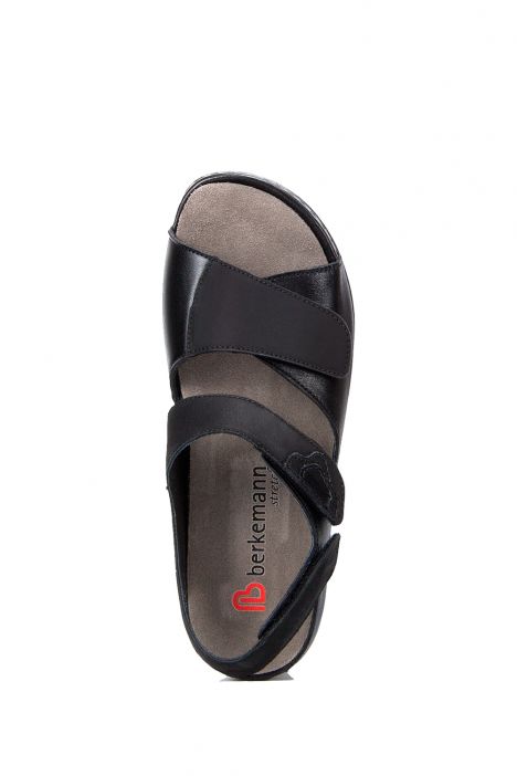 1040 Berkemann Rina Kadın Anatomik Deri Sandalet 3.0-8.5 Schwarz Leder/Str. - 970
