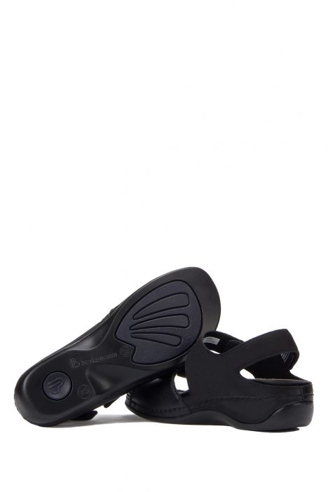 1040 Berkemann Rina Kadın Anatomik Deri Sandalet 3.0-8.5 Schwarz Leder/Str. - 970