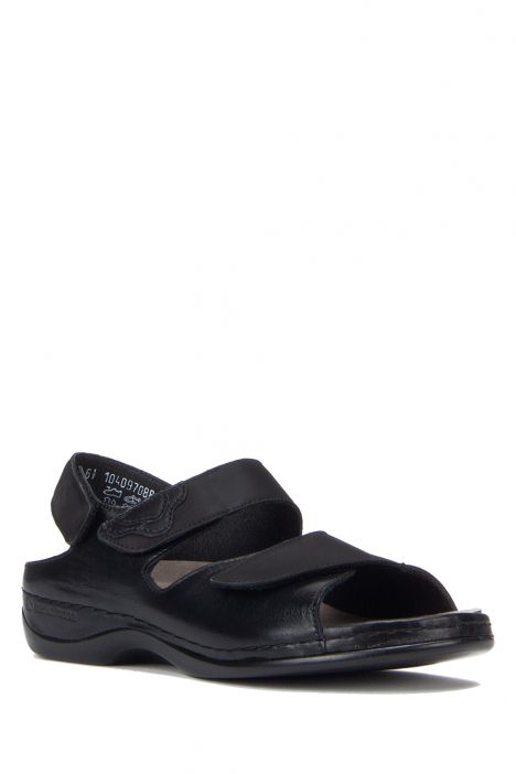 1040 Berkemann Rina Kadın Anatomik Deri Sandalet 3.0-8.5 Schwarz Leder/Str. - 970