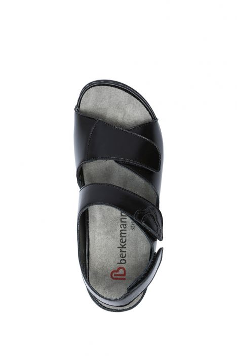 1040 Berkemann Rina Kadın Anatomik Deri Sandalet 3.0-8.5 Schwarz Leder/Strc. - 906