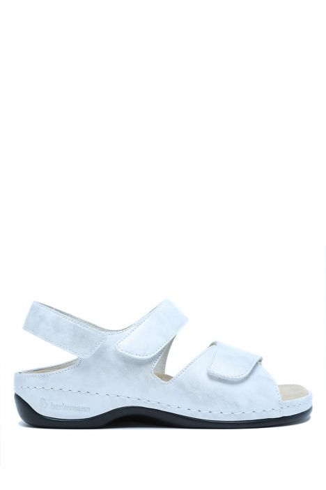 1040 Berkemann Rina Kadın Anatomik Deri Sandalet 3.0-8.5 Silber/Glitter-Leder/Stretch - 158