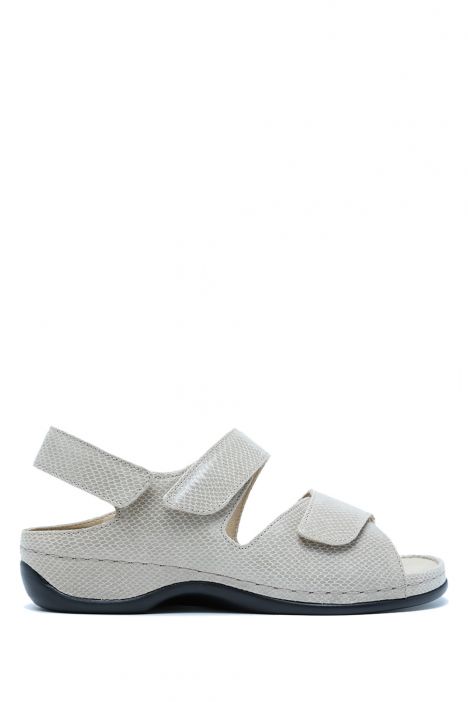1040 Berkemann Rina Kadın Anatomik Deri Sandalet 3.0-8.5 Beige/shiny - Leder/Stretch - 773