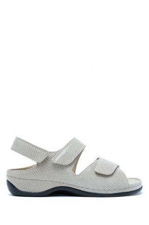 1040 Berkemann Rina Kadın Anatomik Deri Sandalet 3.0-8.5 Beige/shiny - Leder/Stretch - 773