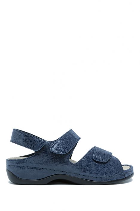 1040 Berkemann Rina Kadın Anatomik Deri Sandalet 3.0-8.5 Nachtblau - Leder/Stretch - 329