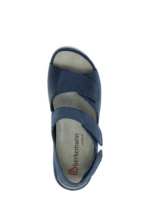 1040 Berkemann Rina Kadın Anatomik Deri Sandalet 3.0-8.5 Nachtblau - Leder/Stretch - 329