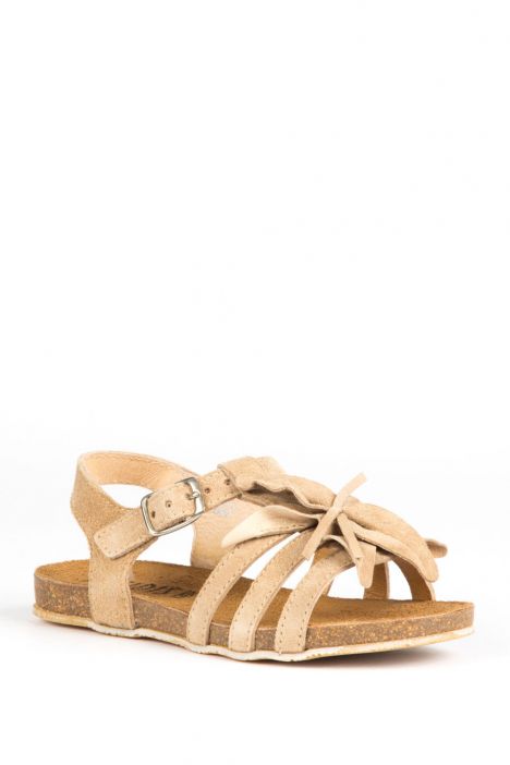 10628 Ch-Kifidis Çocuk Sandalet 27-35 Nubuk Bej / Nubuck Beige