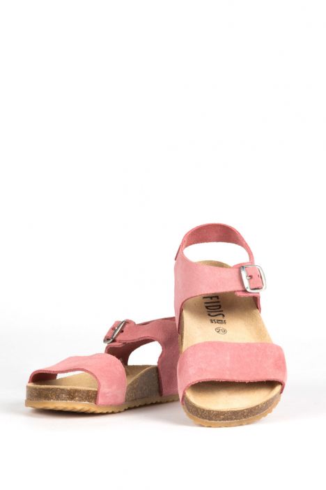 10889 Ch-Kifidis Çocuk Sandalet 21-30 Nubuk Pembe / Nubuck Rosa