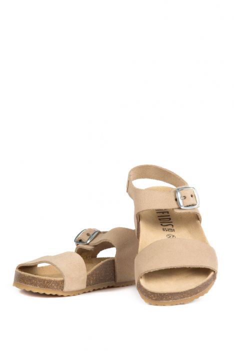 10889 Ch-Kifidis Çocuk Sandalet 36-39 Nubuk Bej / Nubuck Beige