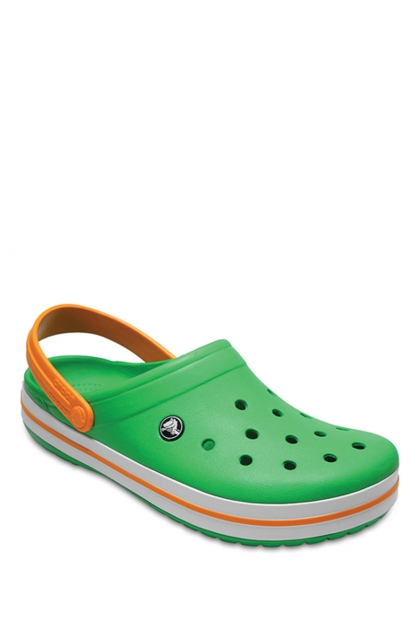 Crocs 11016 Crocband Unisex Sandalet 36-46 GRASS GREEN WHITE / BLAZING ORANGE