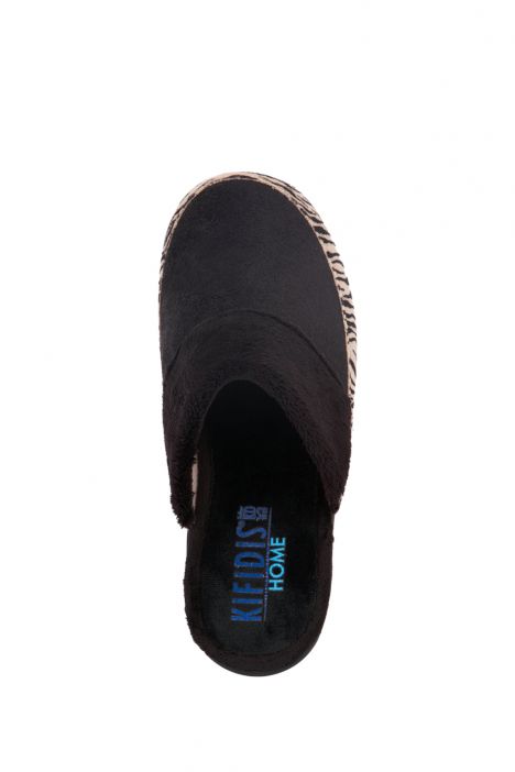 114122 Kifidis Home Kadın Zebra Desenli Ev Terliği 36-40 Siyah / Negro 99