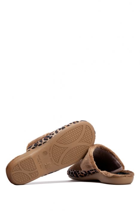 114125 Kifidis Home Kadın Leopar Desenli Ev Terliği 36-40 Kahverengi / Leopardo Tabaco 4