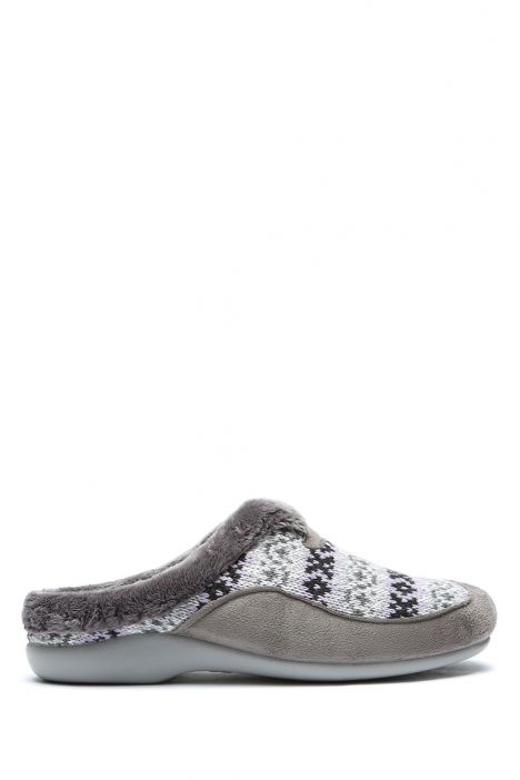 115447 Kifidis Home Kadın Örme Ev Terliği 36-41 Gri-Mor/Negro 2