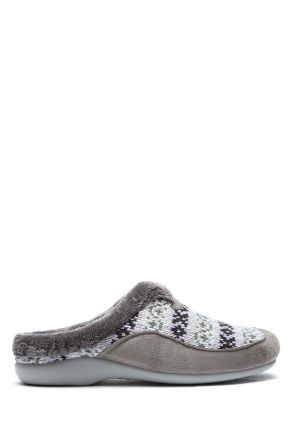 115447 Kifidis Home Kadın Örme Ev Terliği 36-41 Gri-Mor/Negro 2