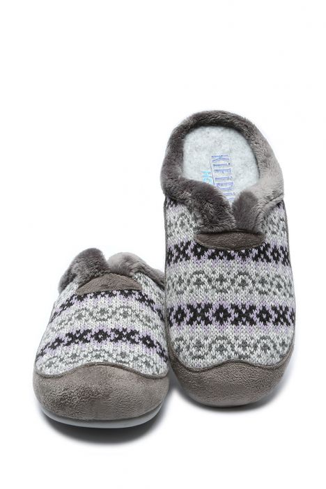 115447 Kifidis Home Kadın Örme Ev Terliği 36-41 Gri-Mor/Negro 2