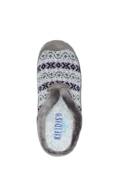 115447 Kifidis Home Kadın Örme Ev Terliği 36-41 Gri-Mor/Negro 2