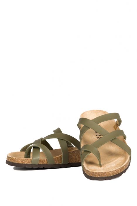 11622 Ch-Kifidis Kadın Terlik 36-42 KHAKI-YEŞİL TONU