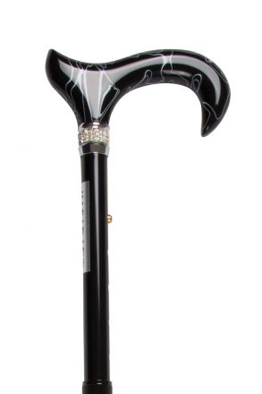 11863-11864 Taşlı Katlanır Baston Siyah / Black