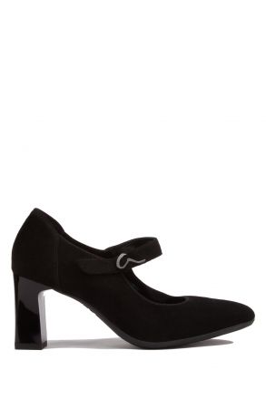 12015 Ara Shoes Kadın Topuklu Süet Ayakkabı 4.0-6.5 SAMTCHEVRO, SCHWARZ - 01SS