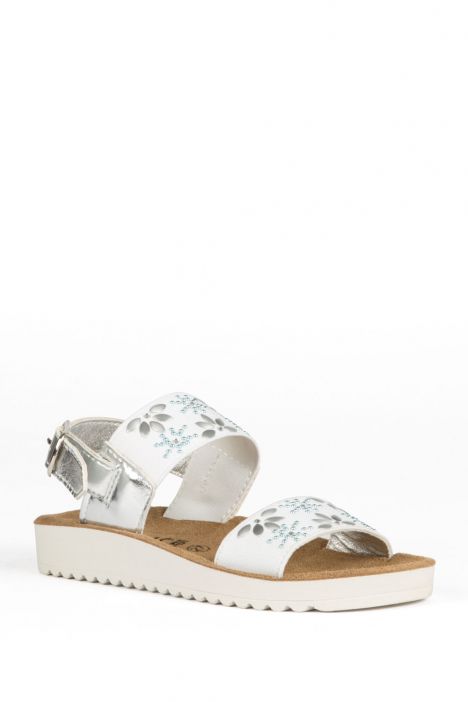 12051 Ch-Kifidis Çocuk Sandalet 31-35 WHITE-SILVER