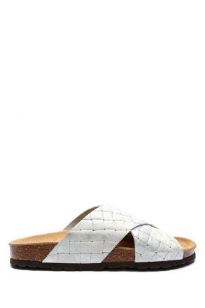 12062 Ch-Kifidis Soft Step Kadın Çapraz Bantlı Mantar Terlik 36-41 Silver