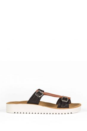 12102 Ch-Kifidis Kadın Terlik 36-41 Cuoio-Black