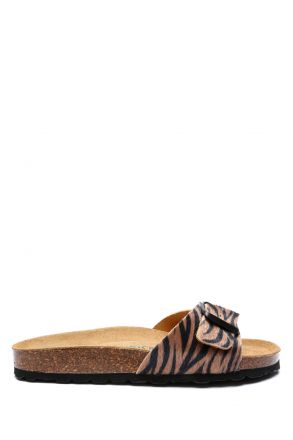 12726 Ch-Kifidis Soft Step Kadın Tek Bantlı Mantar Terlik 36-41 Zebra