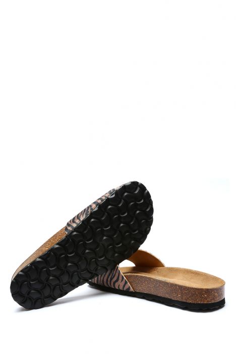 12726 Ch-Kifidis Soft Step Kadın Tek Bantlı Mantar Terlik 36-41 Zebra