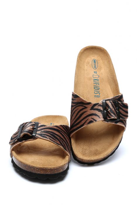 12726 Ch-Kifidis Soft Step Kadın Tek Bantlı Mantar Terlik 36-41 Zebra