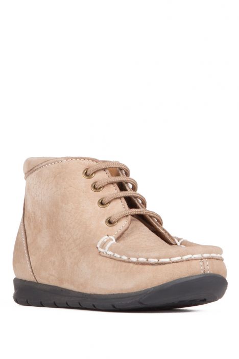 128 Kalite İlk Adım Çocuk Ayakkabısı 19-24 Nubuk Bej / Nubuck Beige