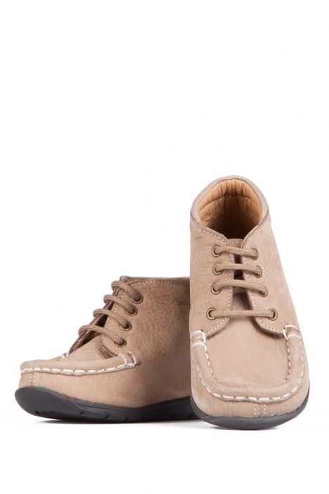 128 Kalite İlk Adım Çocuk Ayakkabısı 19-24 Nubuk Bej / Nubuck Beige