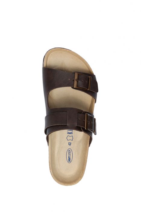 13471 Ch-Kifidis Soft Step Erkek Çift Bantlı Mantar Terlik 41-46 Brown/Kahverengi
