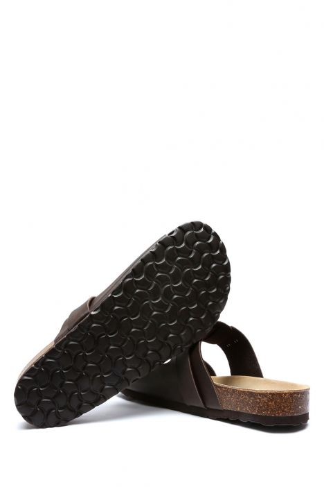 13471 Ch-Kifidis Soft Step Erkek Çift Bantlı Mantar Terlik 41-46 Brown/Kahverengi