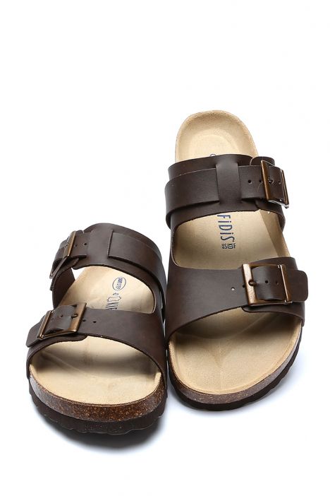 13471 Ch-Kifidis Soft Step Erkek Çift Bantlı Mantar Terlik 41-46 Brown/Kahverengi