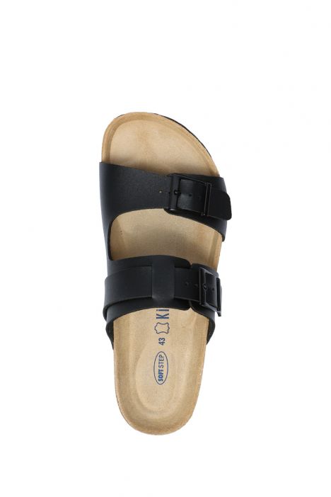 13471 Ch-Kifidis Soft Step Erkek Çift Bantlı Mantar Terlik 41-46 Black/Siyah