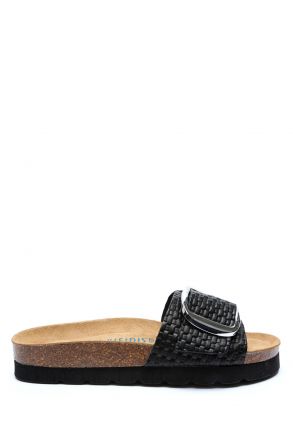 13751 Ch-Kifidis Soft Step Kadın Tek Bantlı Mantar Terlik 36-41 Black/Siyah
