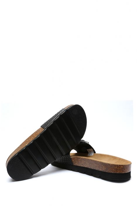 13751 Ch-Kifidis Soft Step Kadın Tek Bantlı Mantar Terlik 36-41 Black/Siyah