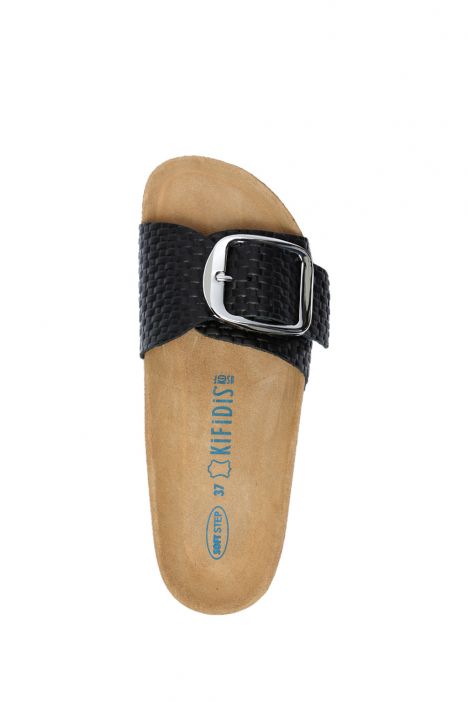 13751 Ch-Kifidis Soft Step Kadın Tek Bantlı Mantar Terlik 36-41 Black/Siyah