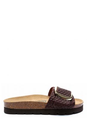 13751 Ch-Kifidis Soft Step Kadın Tek Bantlı Mantar Terlik 36-41 Brown/Kahverengi