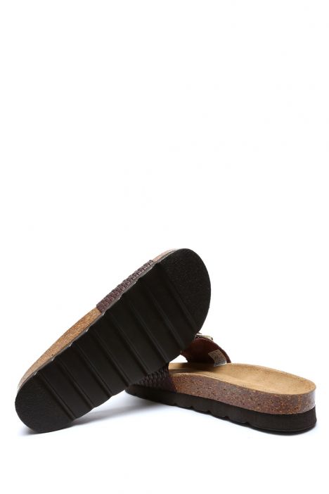 13751 Ch-Kifidis Soft Step Kadın Tek Bantlı Mantar Terlik 36-41 Brown/Kahverengi