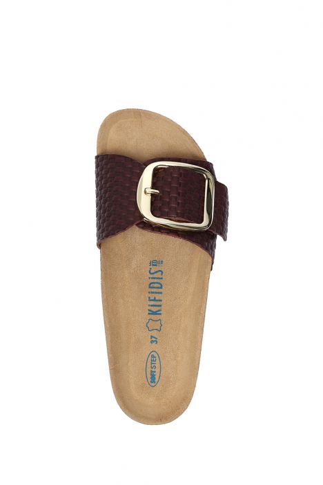 13751 Ch-Kifidis Soft Step Kadın Tek Bantlı Mantar Terlik 36-41 Brown/Kahverengi