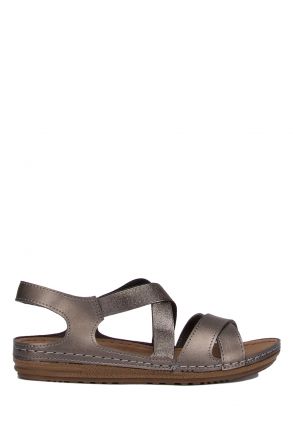 140741-SY Kifidis-Natura Kadın Çapraz Bantlı Sandalet 36-40 -BT Krom - 84K