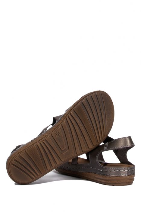 140741-SY Kifidis-Natura Kadın Çapraz Bantlı Sandalet 36-40 -BT Krom - 84K