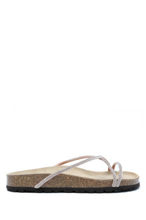 K14304 Kifidis Soft Step Kadın Taşlı Mantar Terlik 36-41 052-097 Champagne/Şampanya