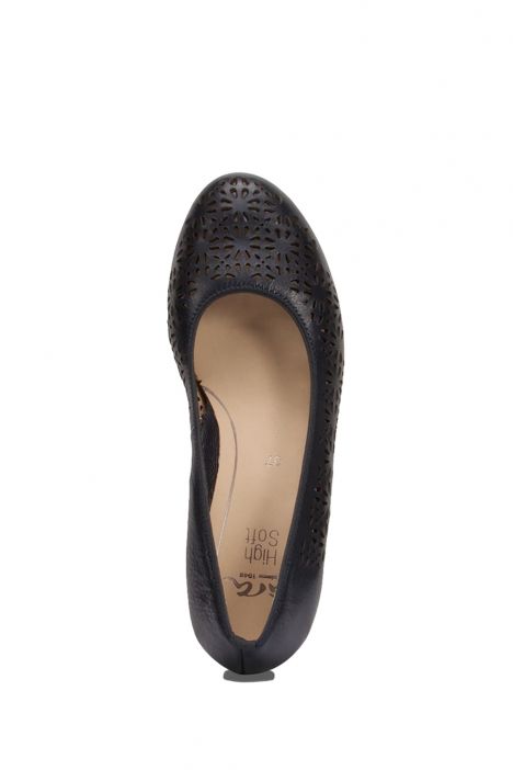 14334 Ara Shoes Kadın Dolgu Topuk Deri Ayakkabı 36-41 BLAU - 02B
