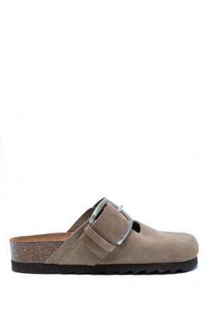14444 Ch-Kifidis Soft Step Kadın Süet Deri Sabo Mantar Terlik 36-41 784-014 Sand/Koyu Vizon