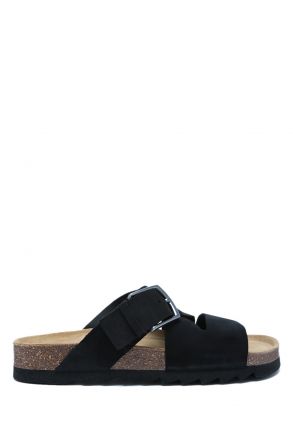 14446 Ch-Kifidis Soft Step Erkek Süet Deri Mantar Terlik 40-46 Black/Siyah
