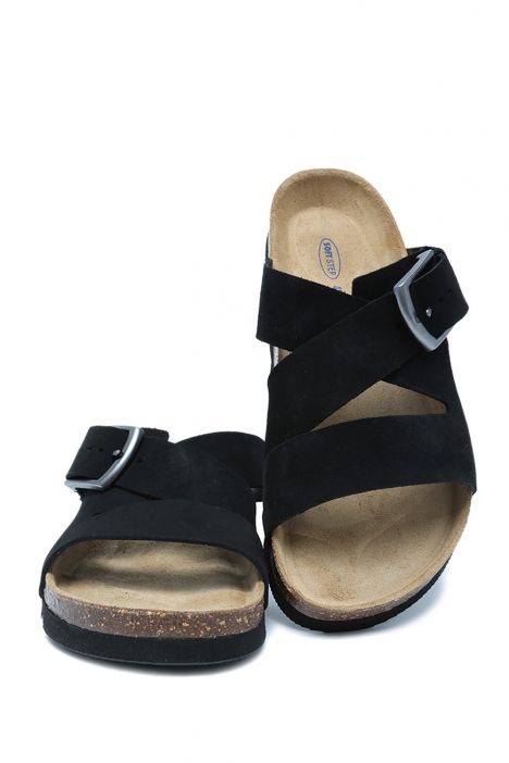 14446 Ch-Kifidis Soft Step Erkek Süet Deri Mantar Terlik 40-46 Black/Siyah