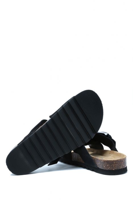 14446 Ch-Kifidis Soft Step Erkek Süet Deri Mantar Terlik 40-46 Black/Siyah