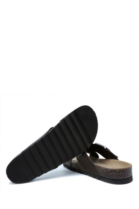 14591 Ch-Kifidis Soft Step Erkek Çapraz Bantlı Mantar Terlik 40-46 906-011 Dk Brown/Kahve