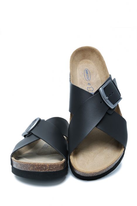 14591 Ch-Kifidis Soft Step Erkek Çapraz Bantlı Mantar Terlik 40-46 Black/Siyah